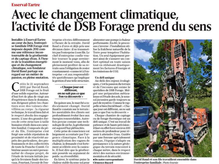 Spécialiste dans la forage géothermique Esserval-Tartre